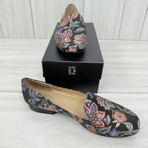 Naturalizer Emiline Black Floral Brocade Slip On Loafer Womens Size 7.5W